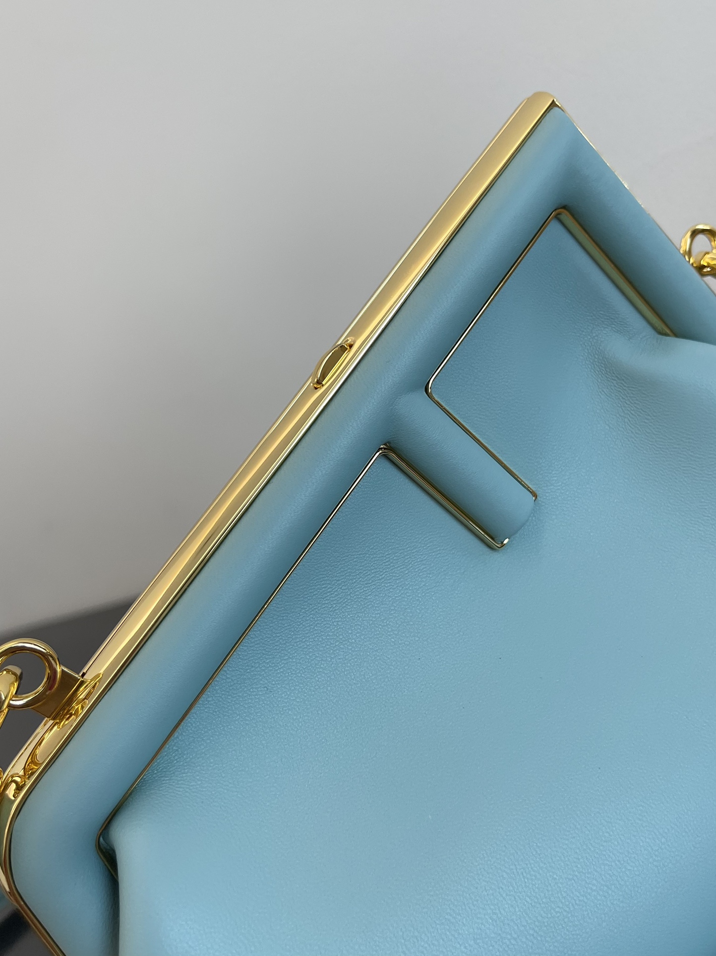 Fendi Small First Nappa Leather Shoulder Bag Sky Blue